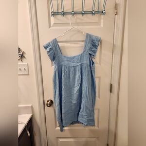 Anaak Cassi Baby Blue Ruffle Babydoll Mini Dress Ruffles Sleeveless Size 3 Large